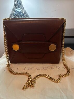 Stella McCartney Small Popper Bag – Mahogany Vegan Leather (Full Set)